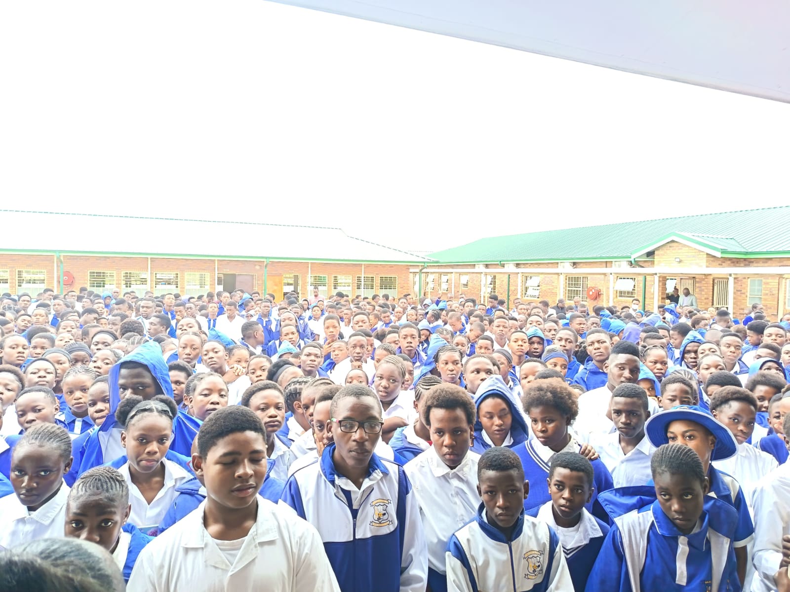 Gomora United players interact with learners during a visit to Malamulele Secondary School ahead of their Motsepe Foundation Championship match.